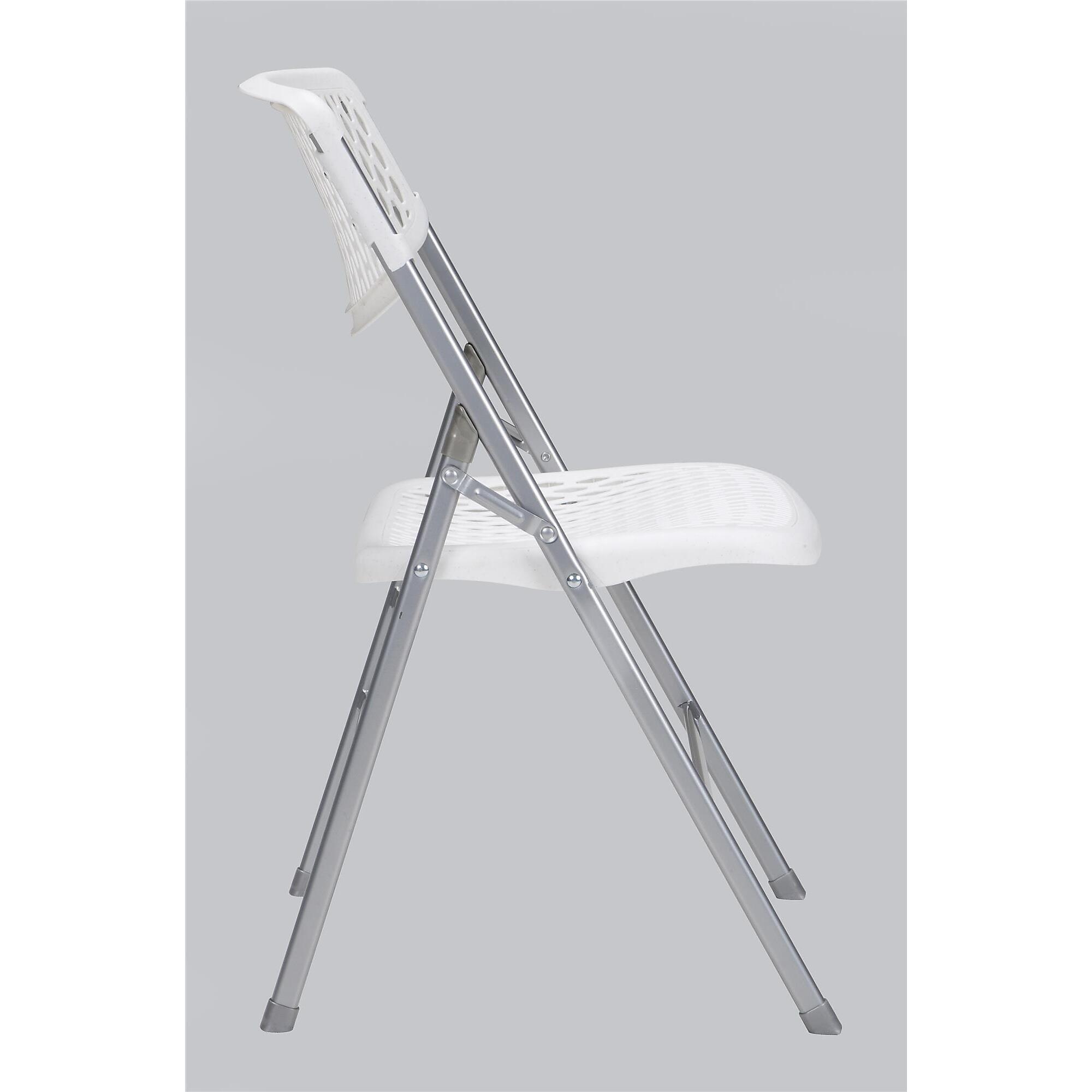Cosco, XL Plastic Folding Chair, 300 lb., Wht, 4-Pk, Primary Color White, Included (qty.) 4, Seating Type Folding Chair, Model# 60863WHP4E